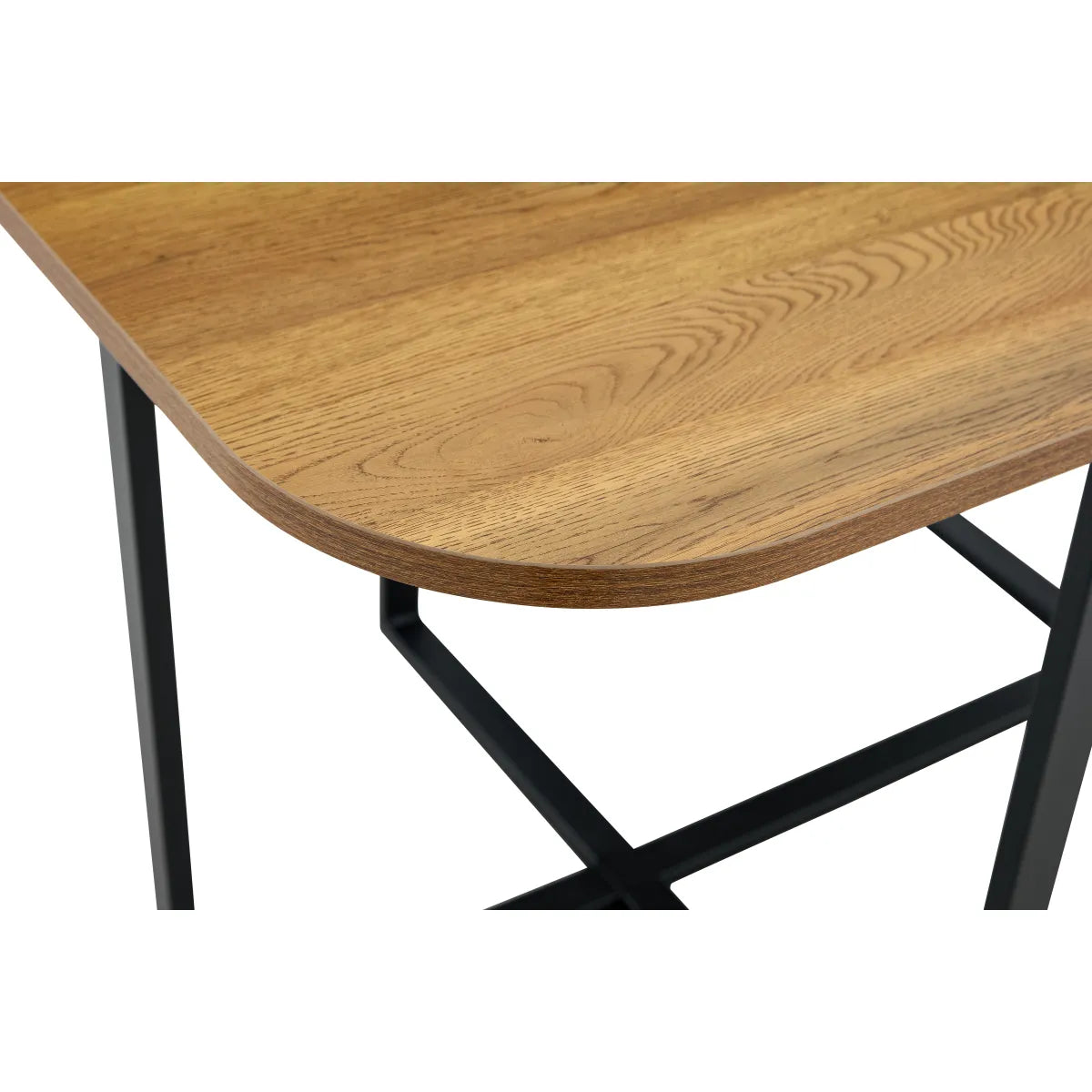 Modern Dual-Texture Dining Table with Marble & Wood-Pattern Top – view 5