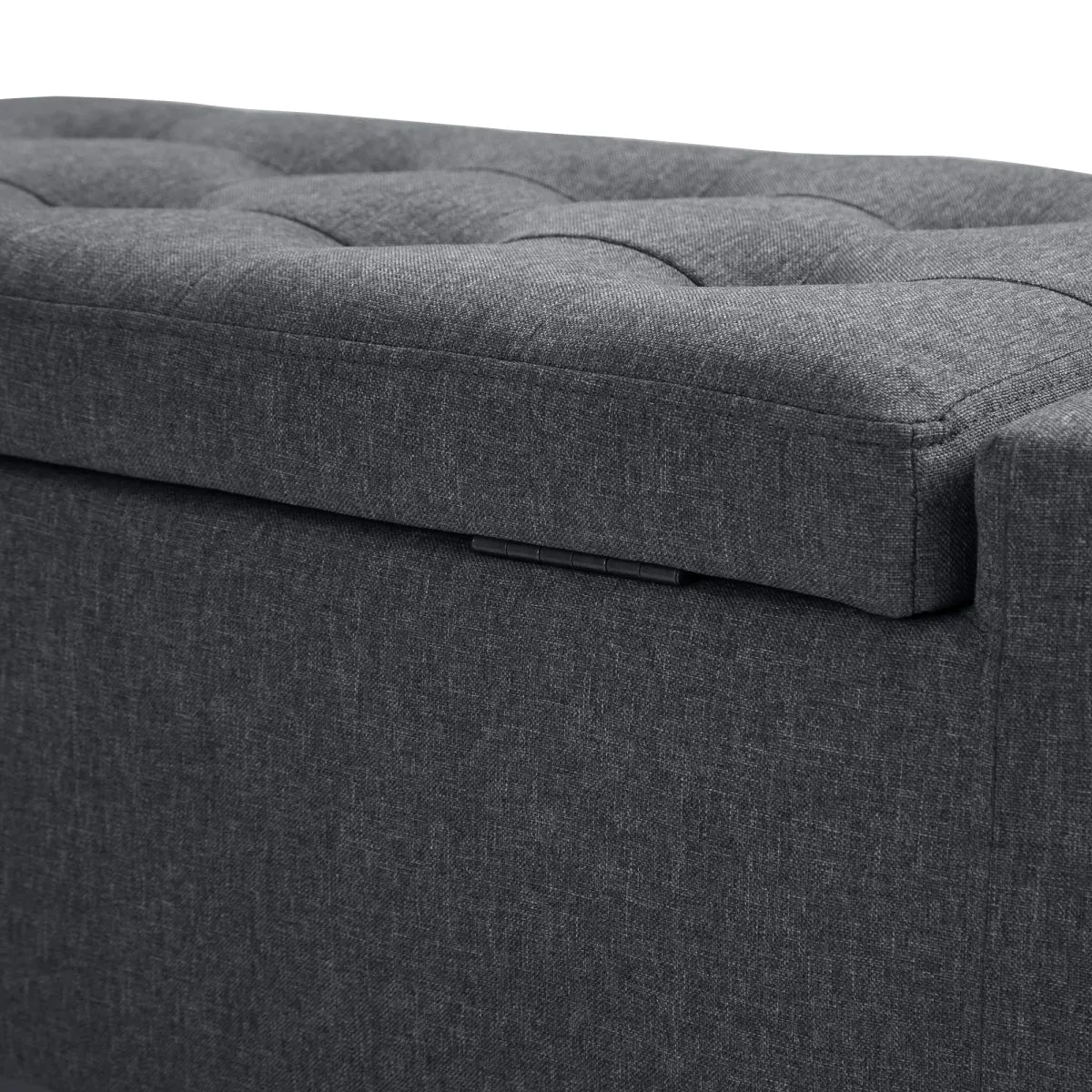 Linen Storage Ottoman Bench with Tufted Design – Upholstered Entryway and Bedroom Bench