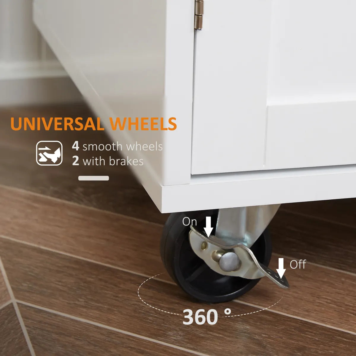 Rolling Kitchen Island Cart with Solid Wood Top & Storage – view 4