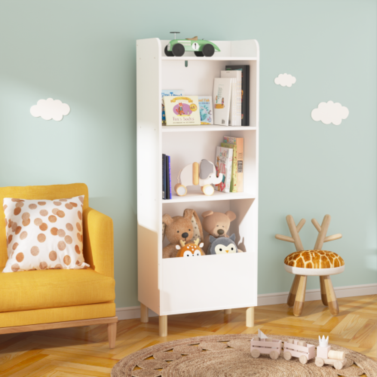 4-Tier Kids Bookcase detail