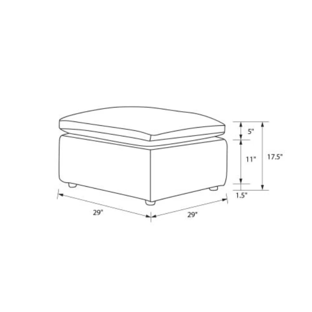 Modular Ottoman Pouf, Taupe