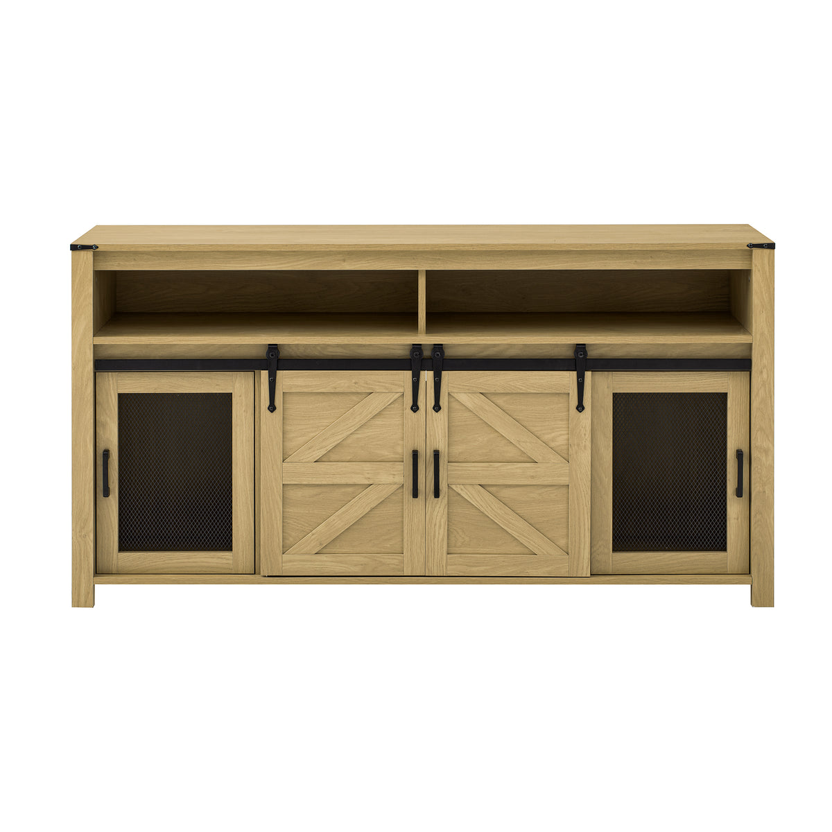 Farmhouse sideboard with barn door, natural