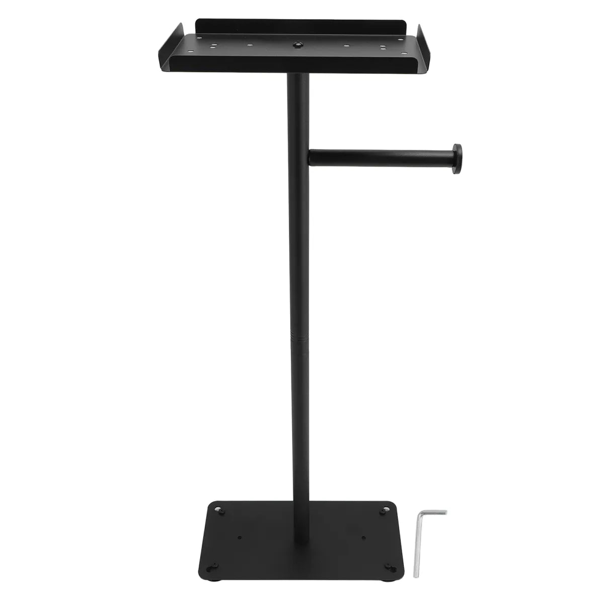 Standing Toilet Paper Holder – Black Stainless Steel Bathroom Tissue Stand