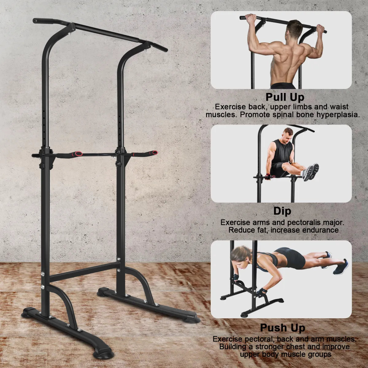 Power Tower Pull-Up Dip Station for Home Gym Strength Training