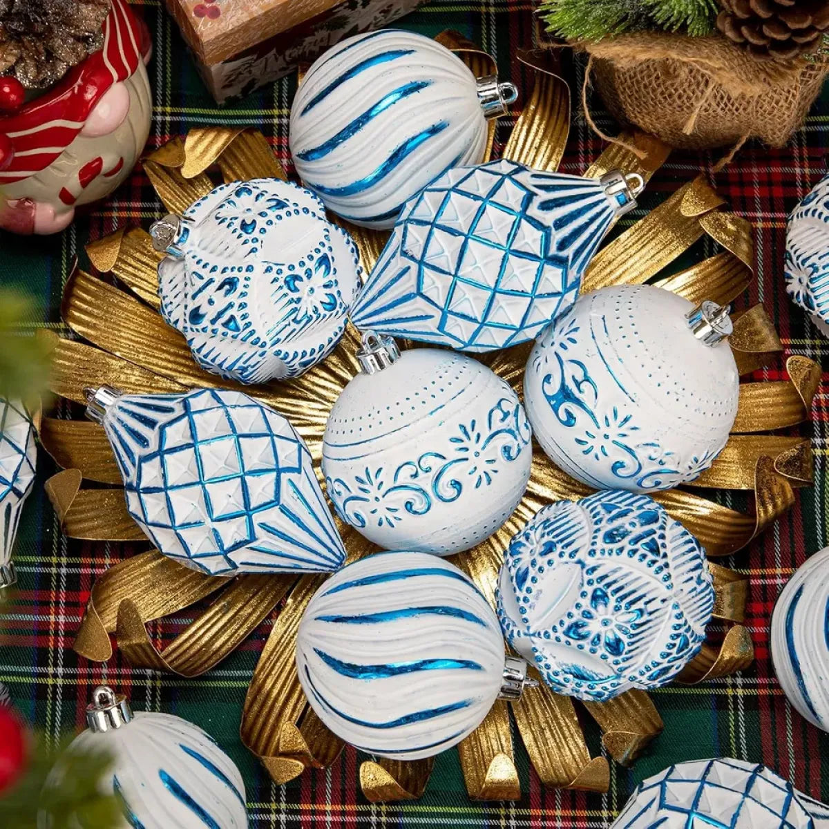 16-Piece Hand-Painted Shatterproof Christmas Ball Ornaments Set