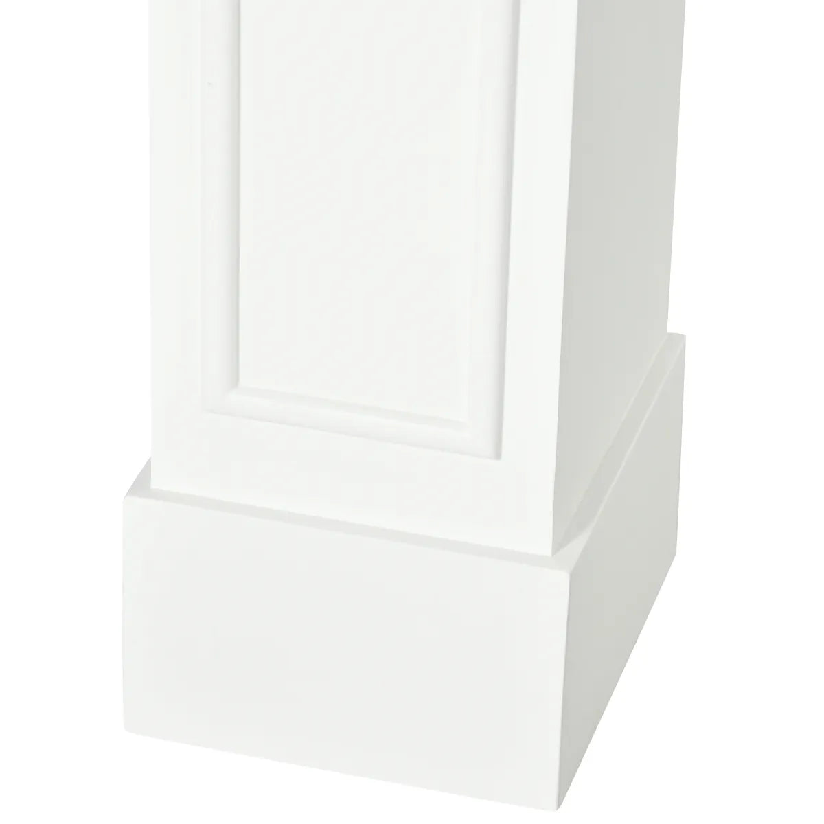 Modern Fireplace Surround Mantel with Decorative Pattern, White