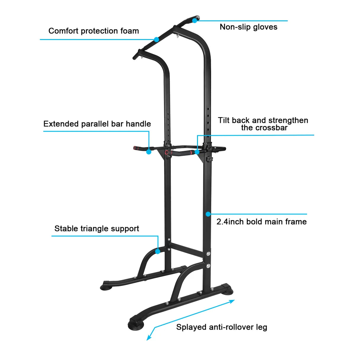 Power Tower Pull-Up Bar – Freestanding Dip Station & Parallel Bar Stand