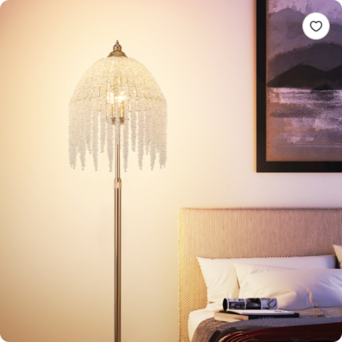 Crystal Floor Lamp lit