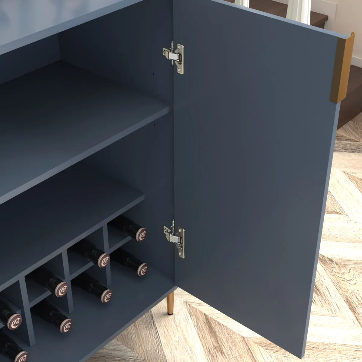 2-Door Wine Bar Cabinet with Wine Rack & Adjustable Storage Shelf – view 8