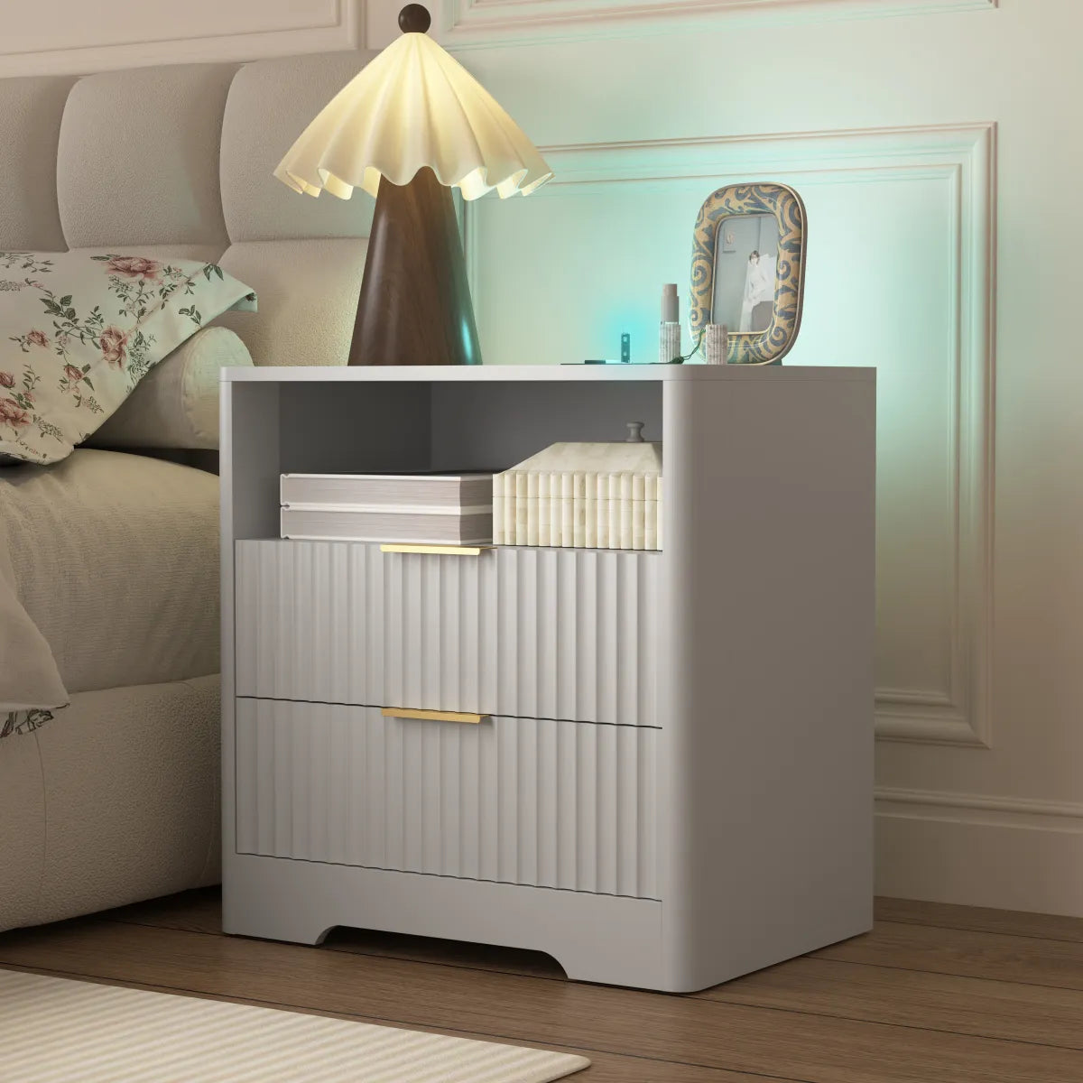 Smart Nightstand with Charging Station & Night Light – view 8