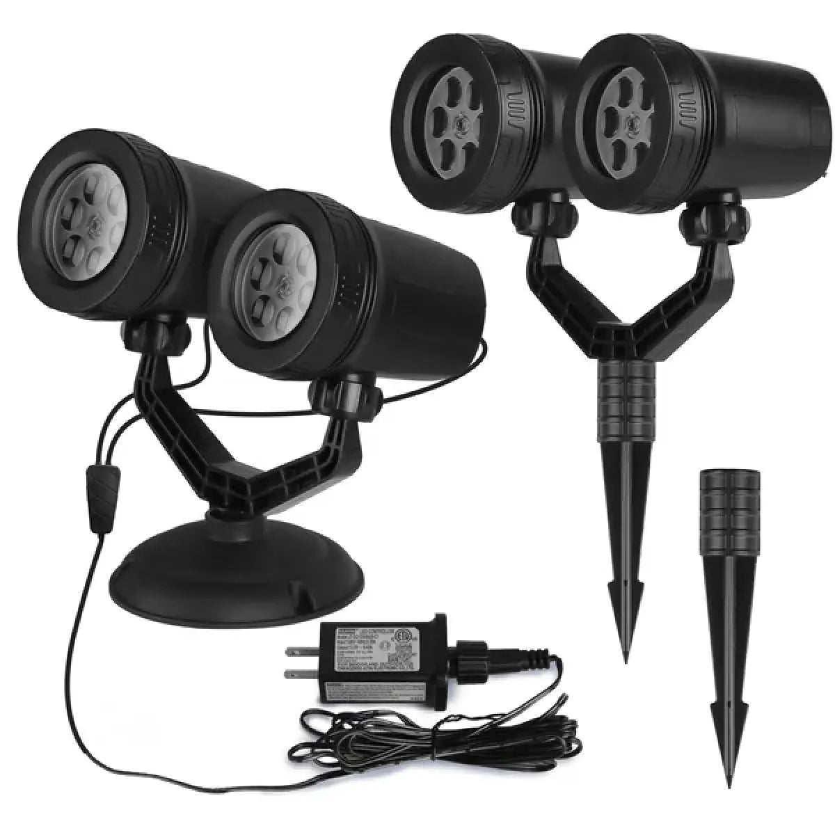 Dual-Head Christmas Snowflake Projector Stake Light
