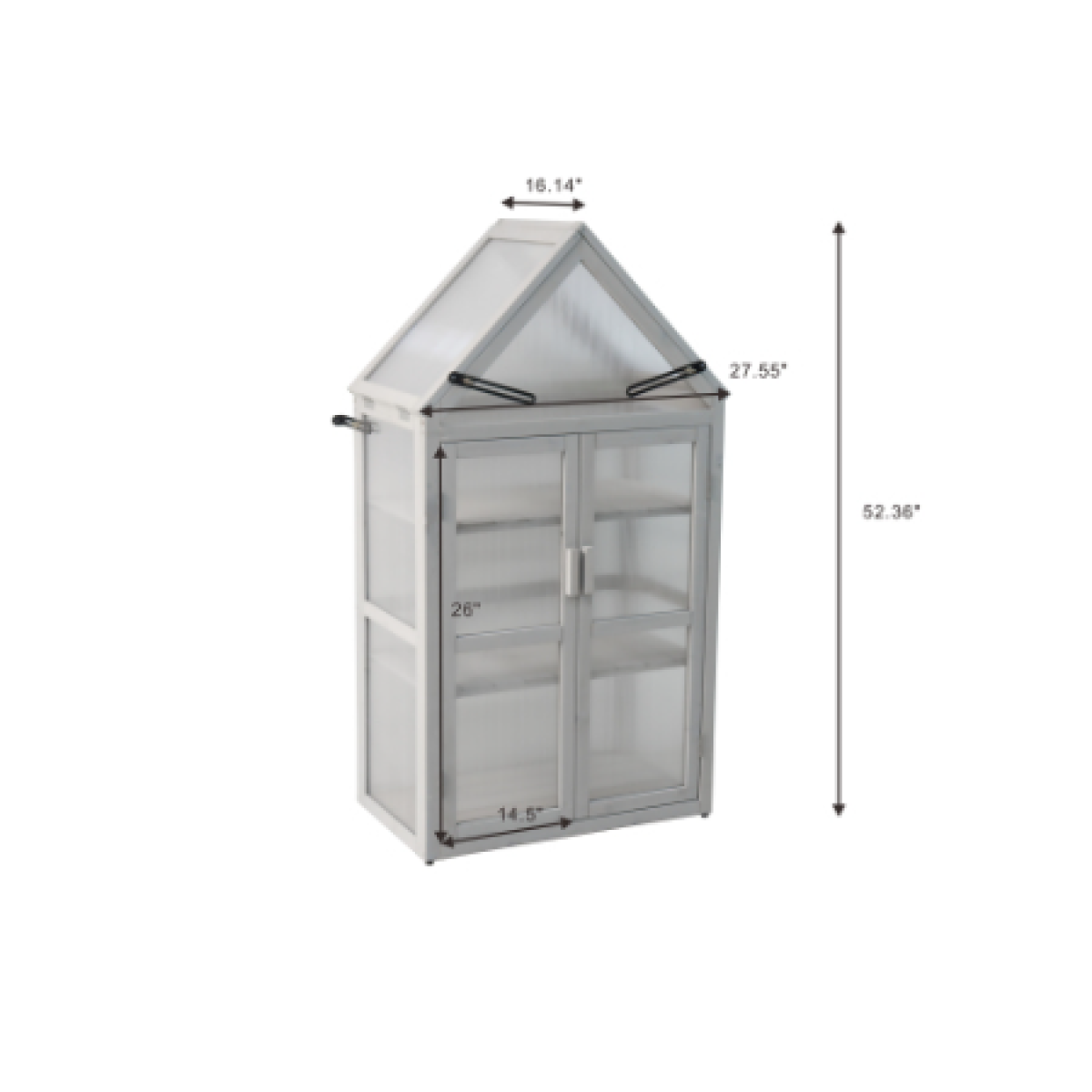 Adjustable-Shelf Mini Greenhouse Plant Stand – Metal & Wood, Patio & Garden Growing – view 7