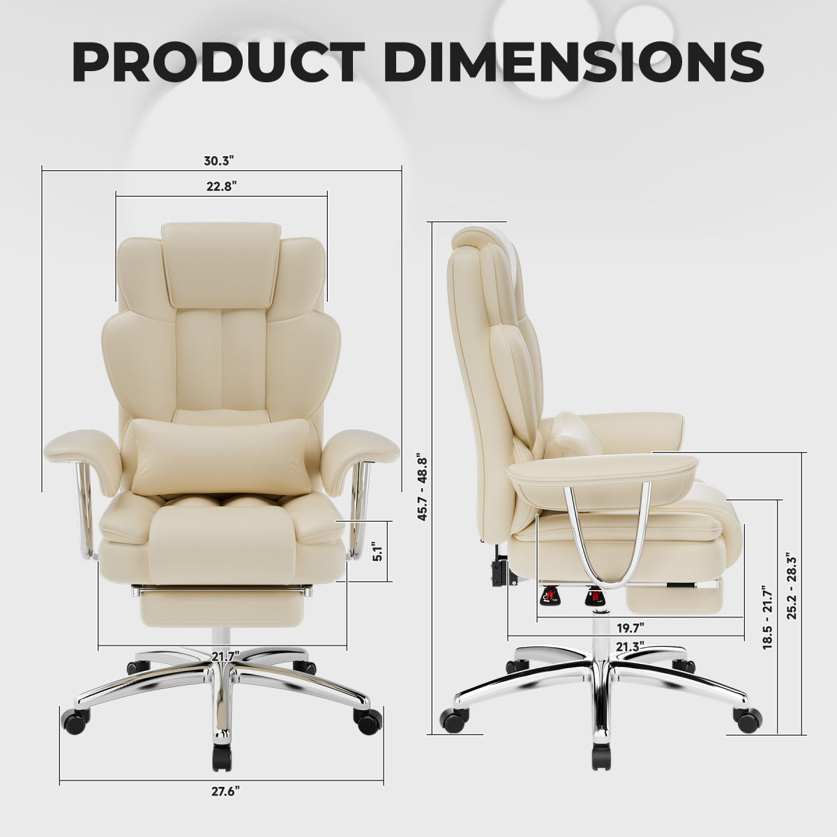 Reclining Big and Tall Office Chair in home office setting