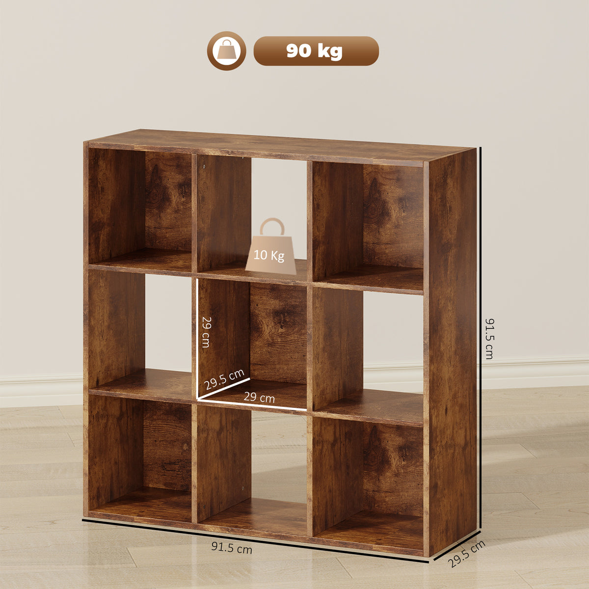 9-Cube Storage Unit, Rustic Brown – alternate view 4
