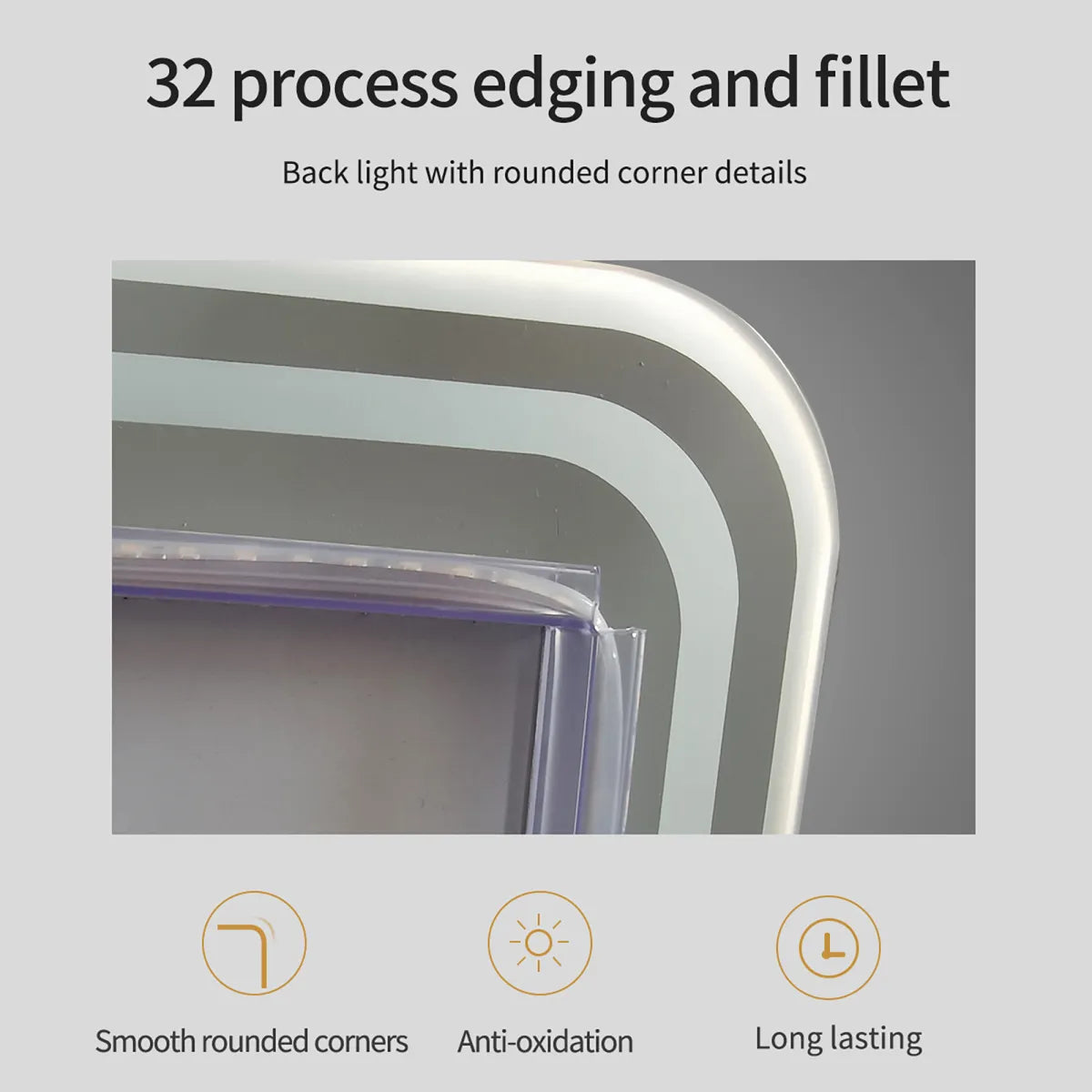 LED Full-Length Floor Mirror – Wall-Mounted or Freestanding Lighted Mirror