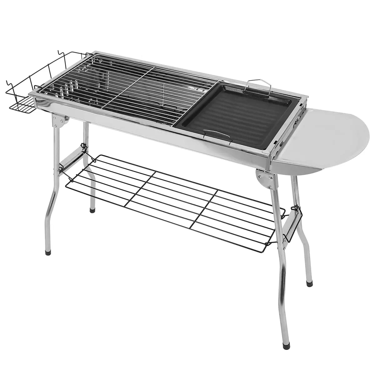 Foldable Stainless Steel Charcoal BBQ Grill – Portable Picnic & Camping Barbecue