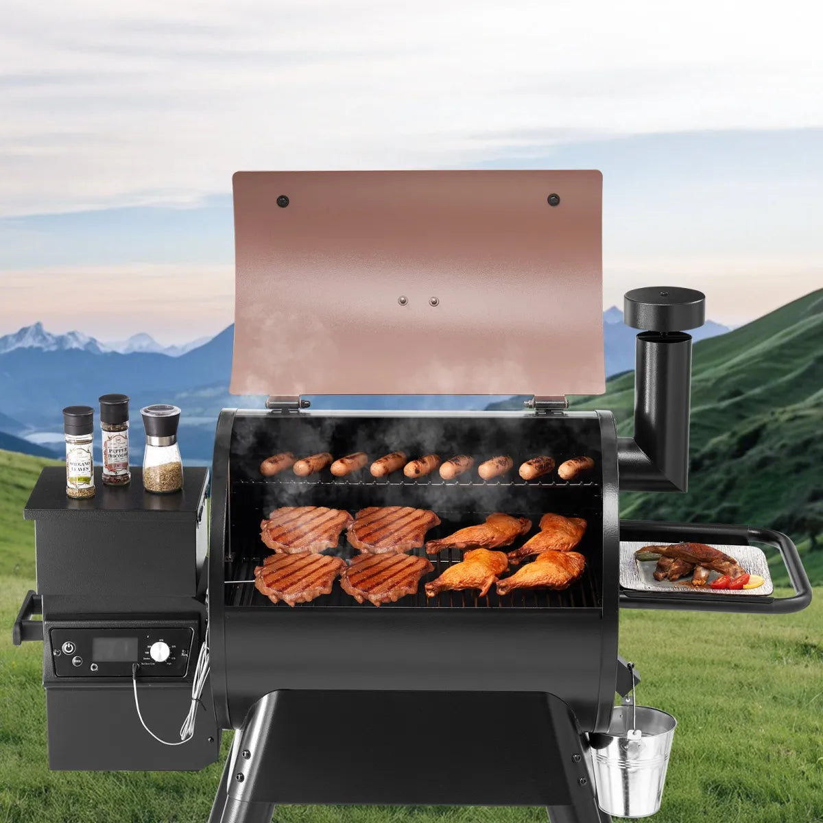 575 Sq.In. Wood Pellet Grill & Smoker – Electric Outdoor BBQ
