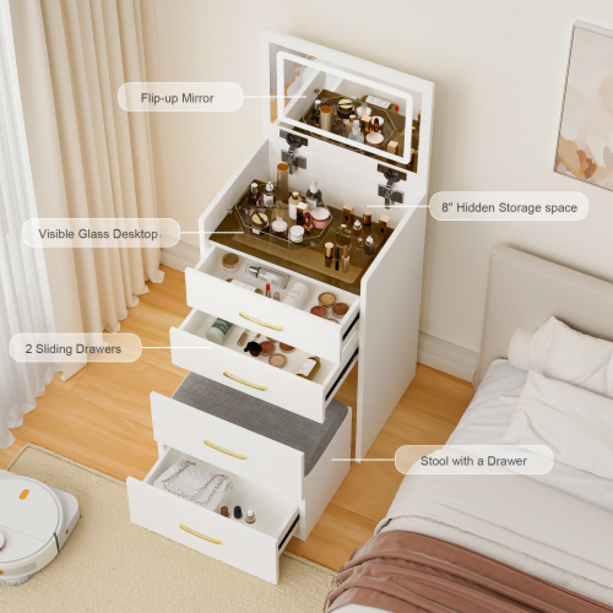 3-in-1 Vanity Desk detail
