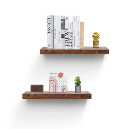 Wall Mounted Floating Wood Shelves with Invisible Brackets, Maple