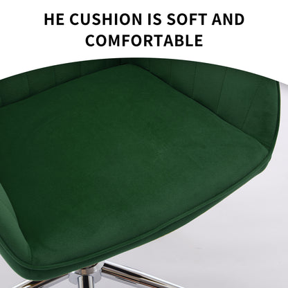 Velvet Swivel Office Chair, Green – alternate view 1