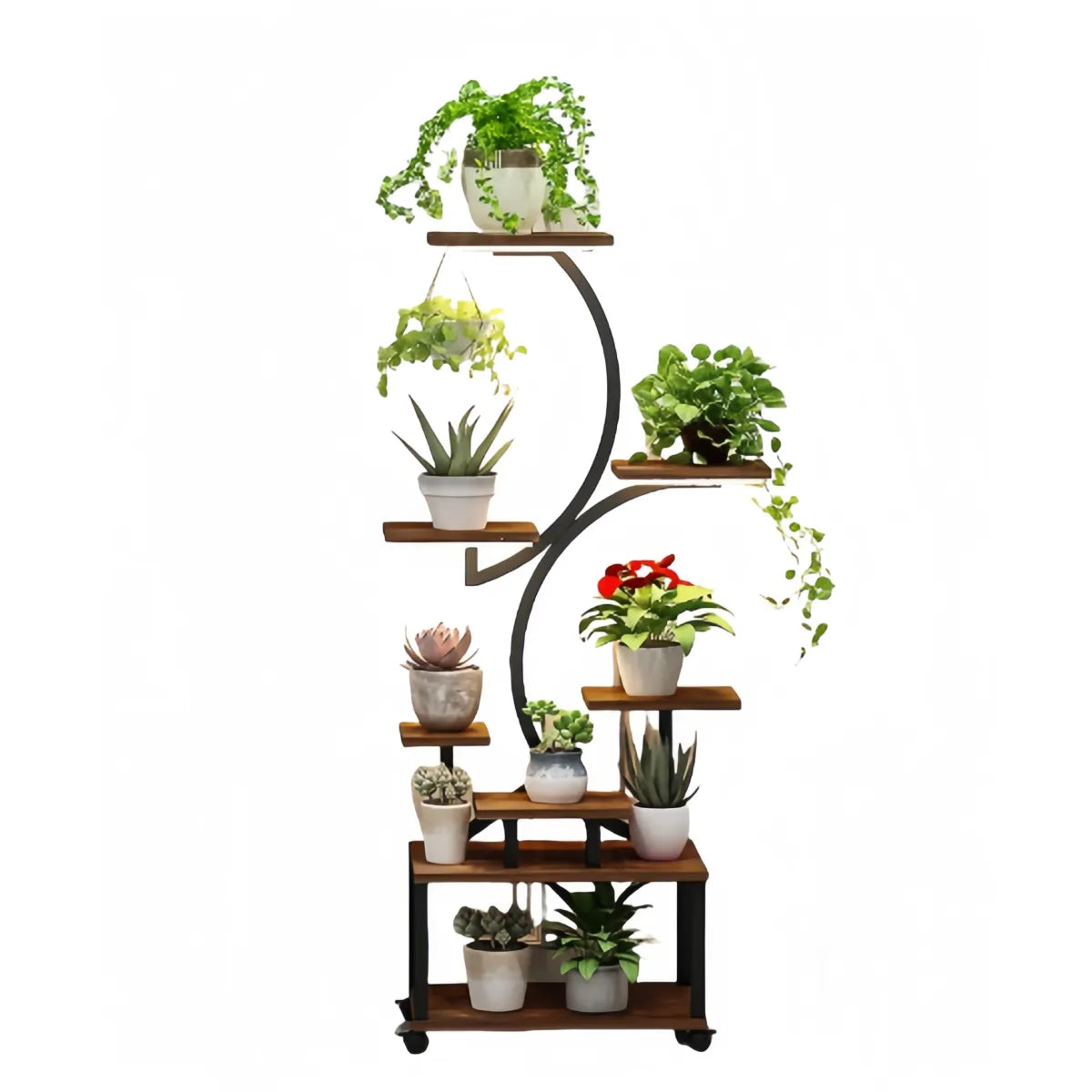 Plant Stand with Grow Lights – 8-Tiered Indoor Plant Shelf, 61" Tall, S-Shaped Metal Rack – view 2
