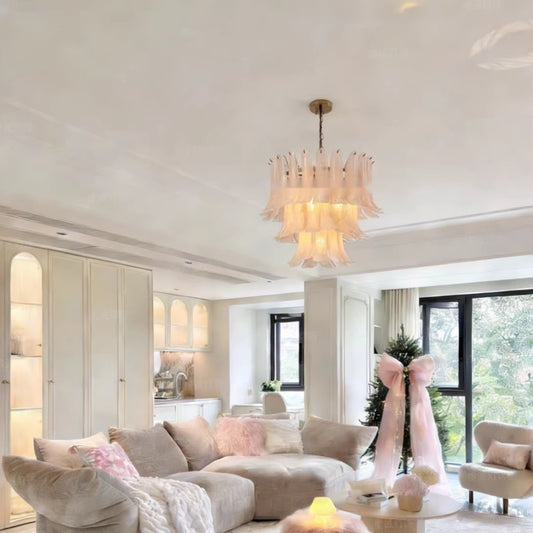 Murano-style glass horseshoe chandelier