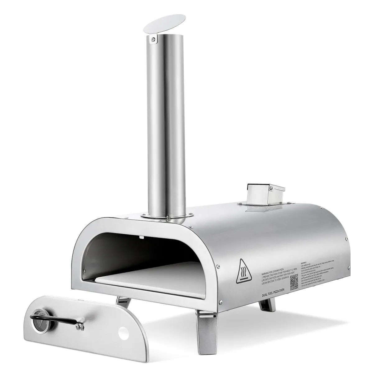 12" Portable Pellet/Gas Pizza Oven – Outdoor Camping & Backyard Oven