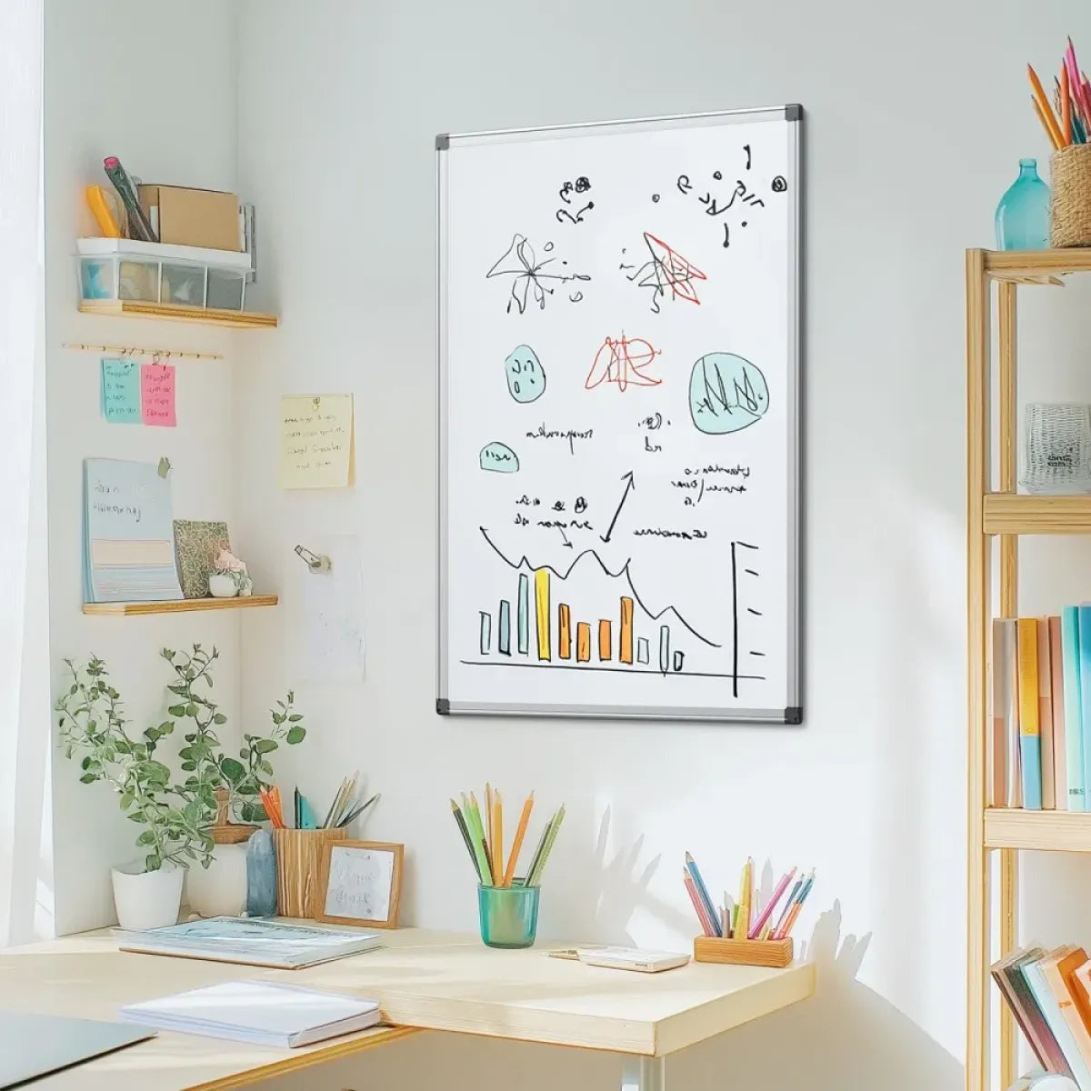 Magnetic Dry Erase Board with Aluminum Frame – Wall Whiteboard for Home and Office