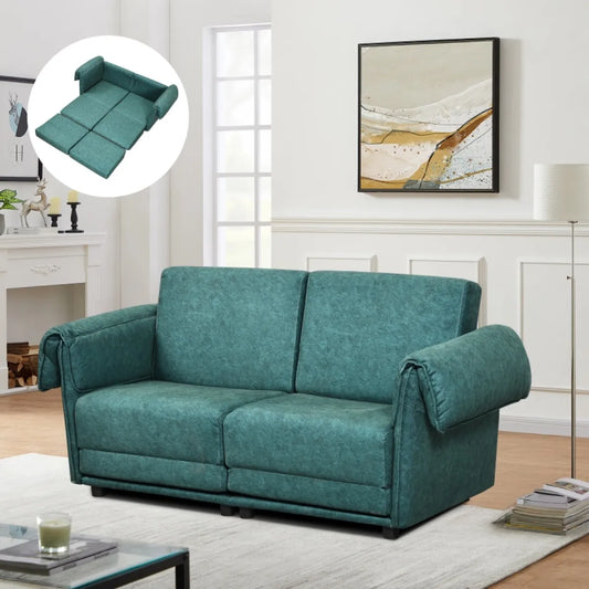 Corduroy Cloud Loveseat Sofa, Modern Modular Sectional