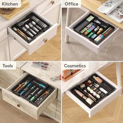 Expandable Silverware Drawer Organizer – Adjustable Kitchen Utensil Tray