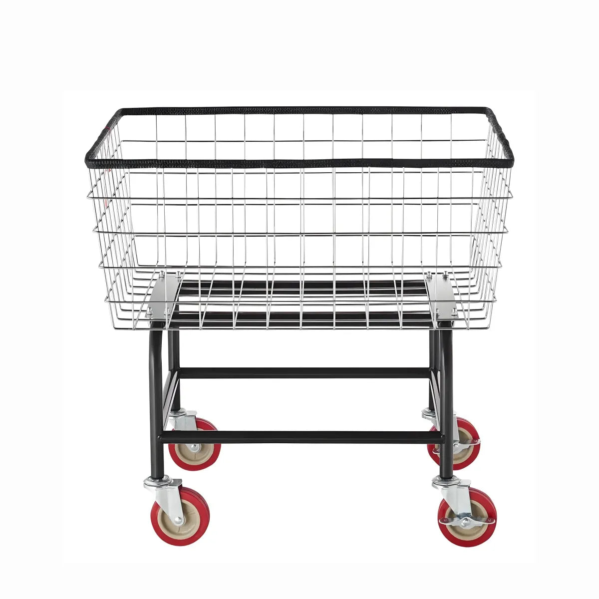 Commercial Grade Wire Laundry Cart with Wheels, 2.8 Bushel Rolling Basket