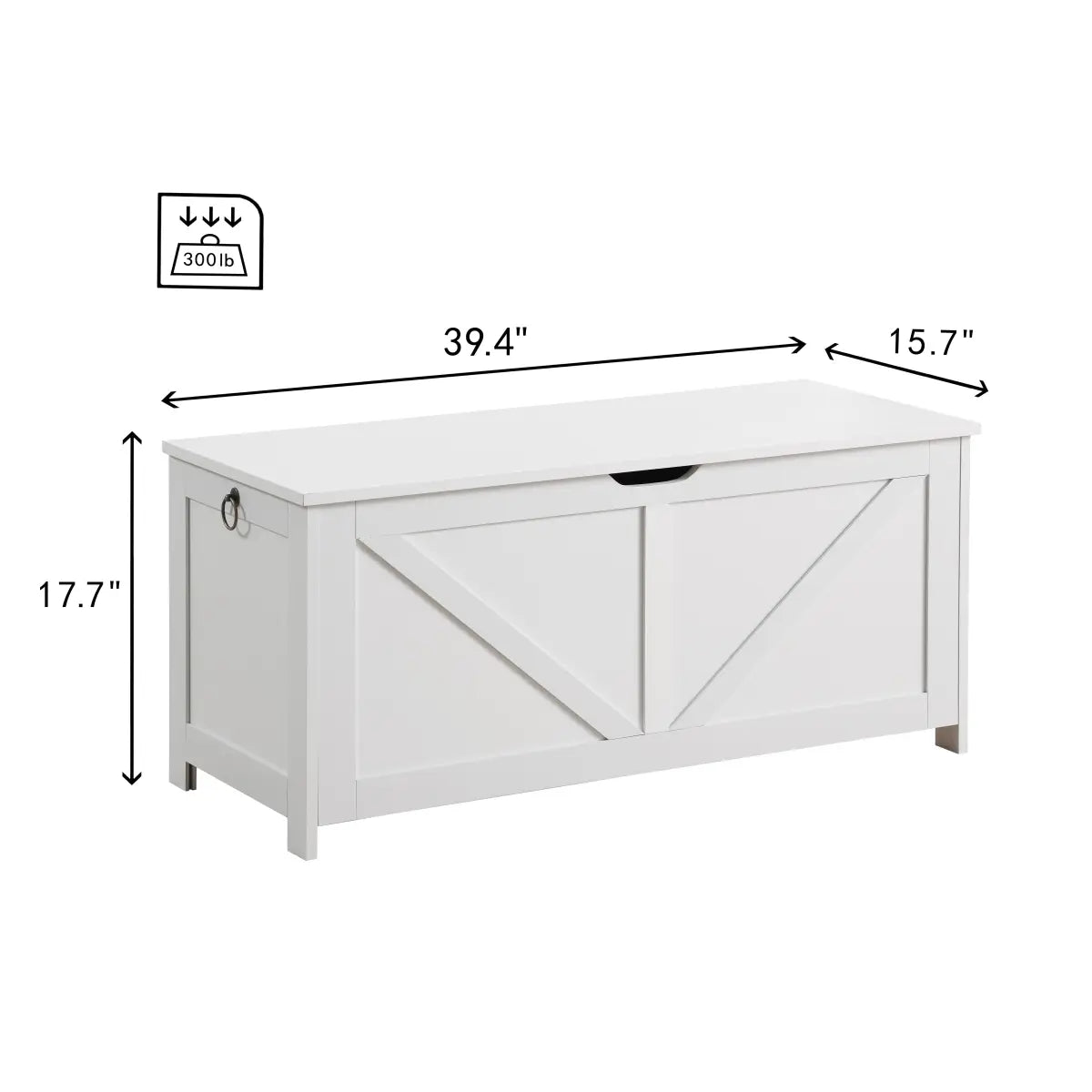 Hinged Lid Storage Chest Bench for Entryway – view 2