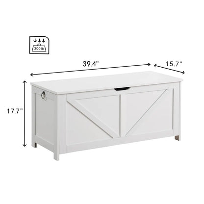 Hinged Lid Storage Chest Bench for Entryway – view 2