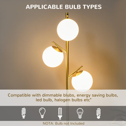 3-Light Tree Floor Lamp - dimensions