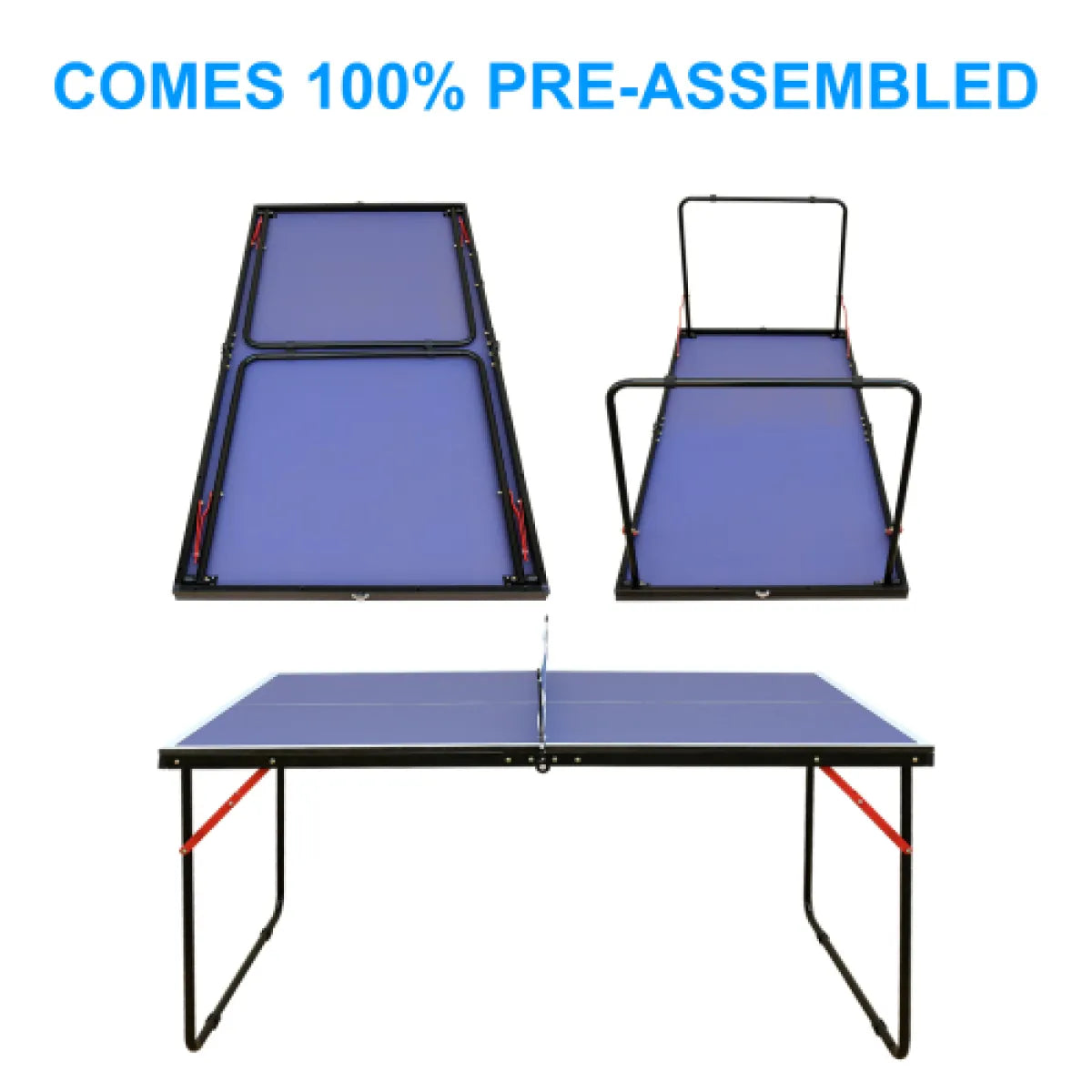 Foldable Table Tennis Table Set – Portable Ping Pong Table with Net and Paddles
