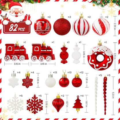 82-Piece Shatterproof Christmas Ball Ornaments Set