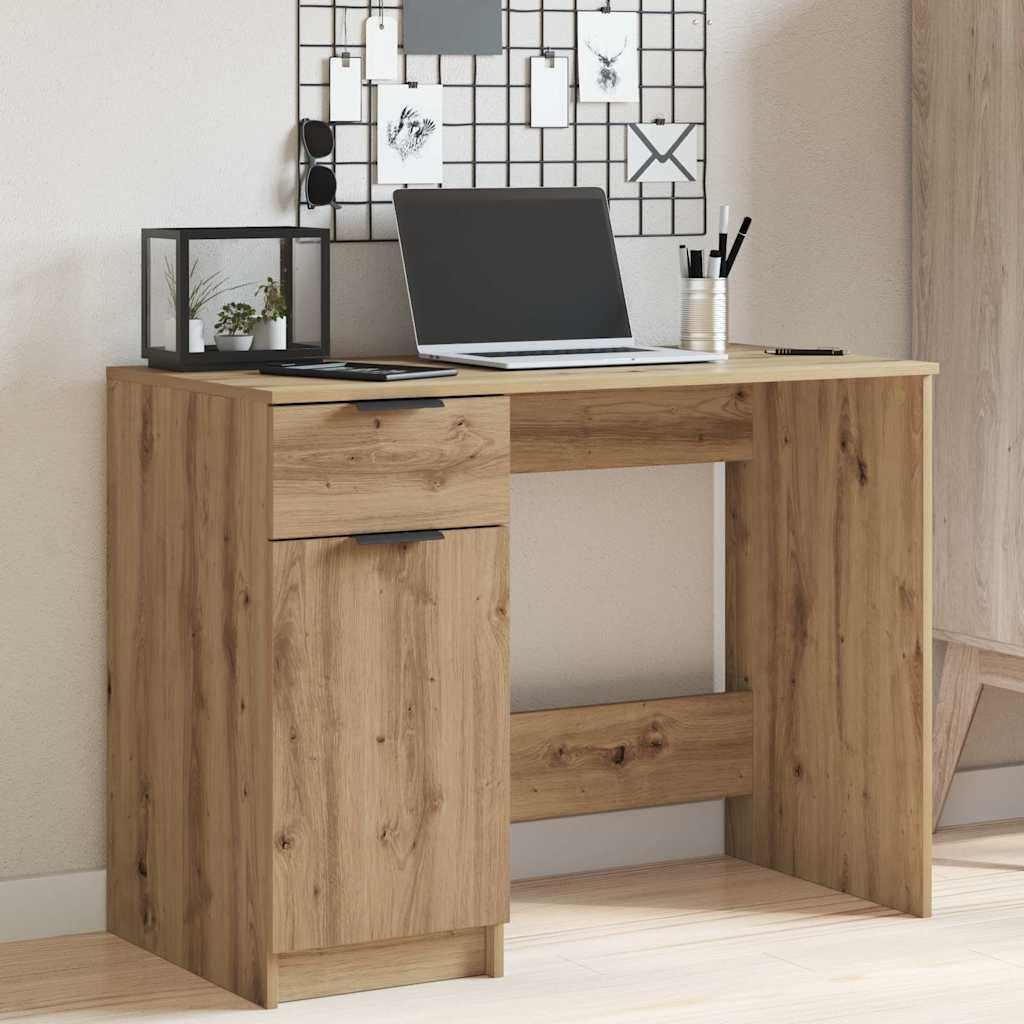 Textured engineered wood desk, 100cm