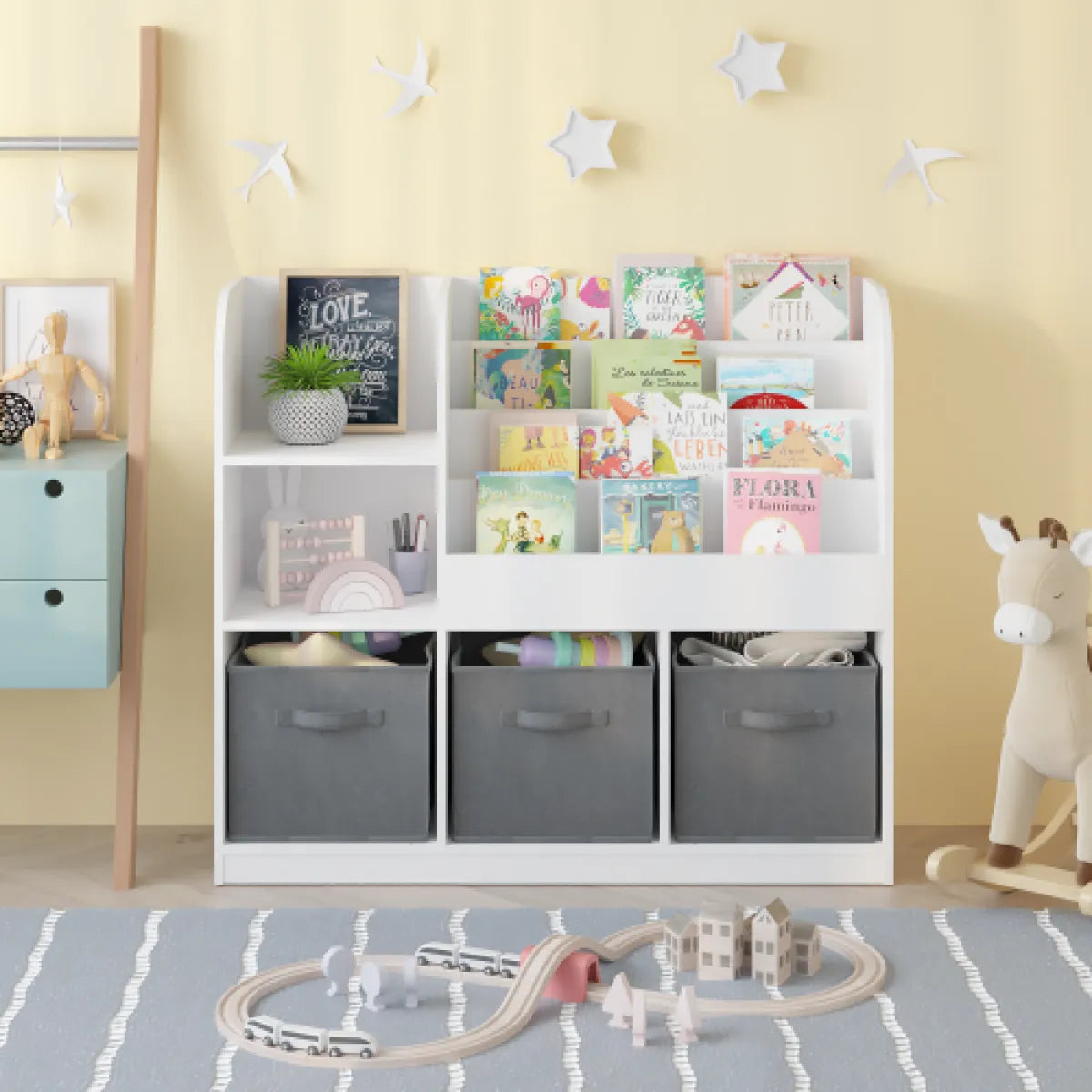 Kids Bookcase, White & Gray – view 7