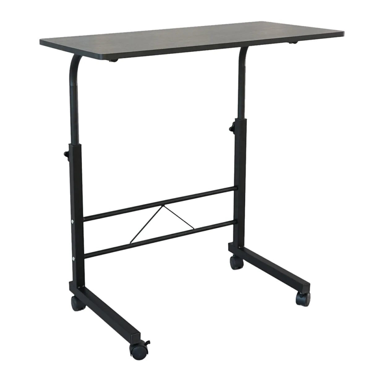 Rolling Sofa Side Tray Table – Height Adjustable C-Shape Snack Table