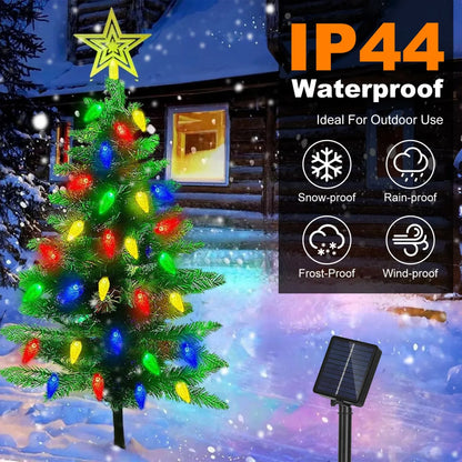 2 Pack Solar Christmas Trees, Outdoor Pathway Lights