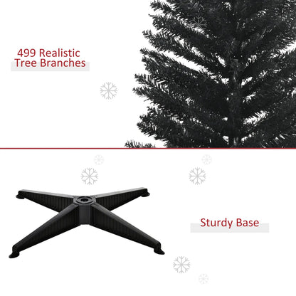 7' Artificial Pencil Christmas Tree with Stand, Black