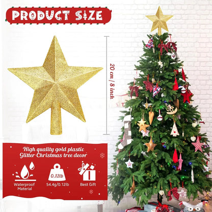 Gold Shatterproof Christmas Star Tree Topper