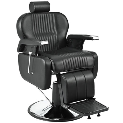 Heavy Duty Reclining Hydraulic Barber Chair, Black