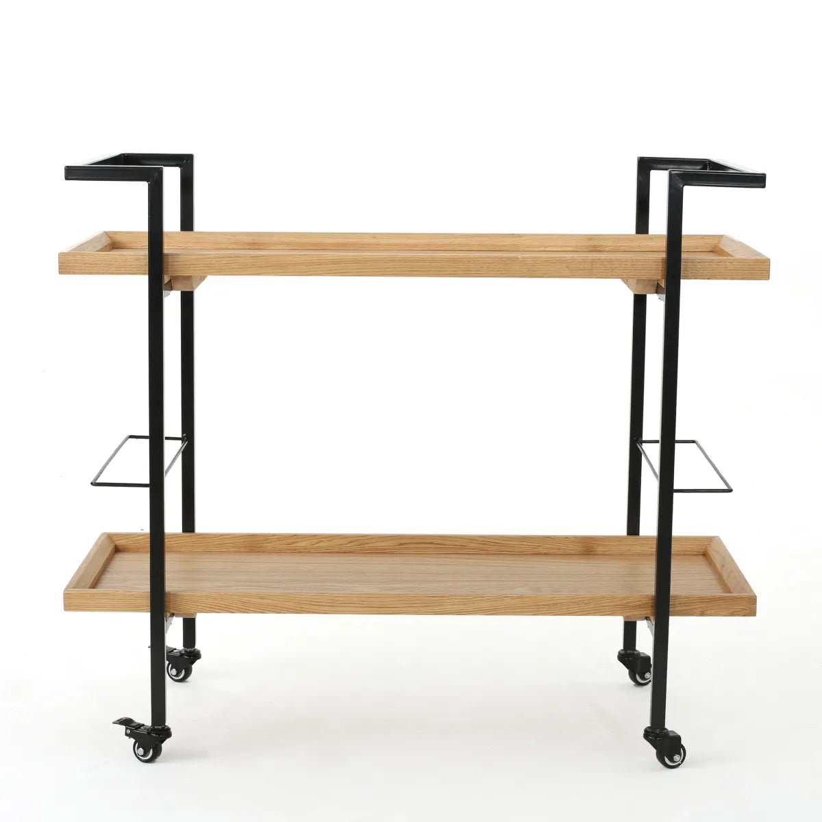 Rolling Bar Cart, Natural Wood – view 3