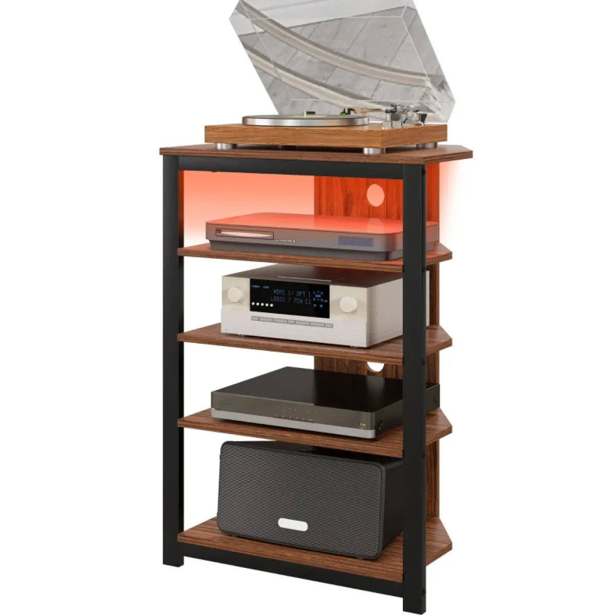 LED TV Stand Entertainment Center – Modern Media Console with Storage