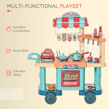 Kids Play Food Stand – Pretend Cashier Register Playset