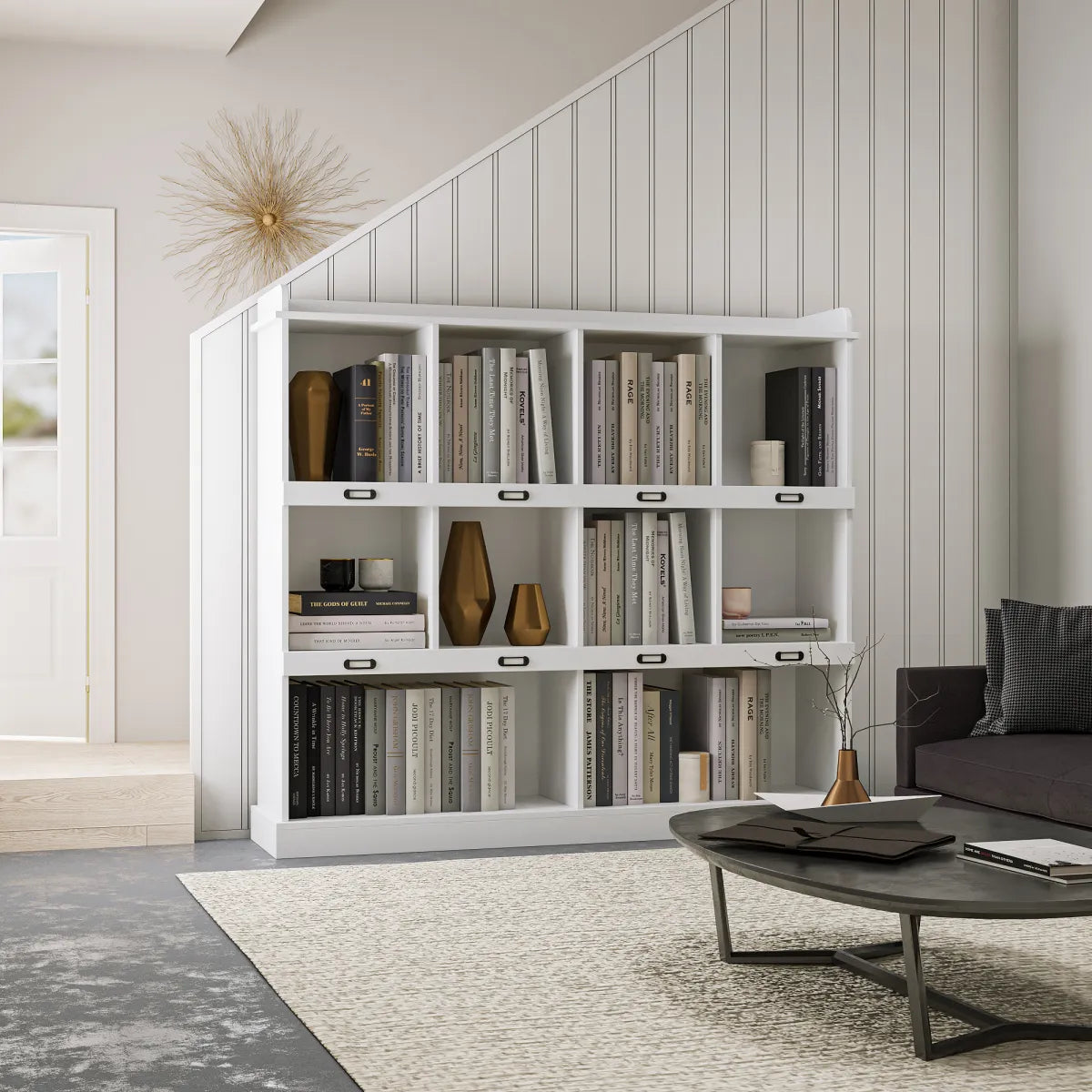 10-Shelf Bookcase, White – view 4