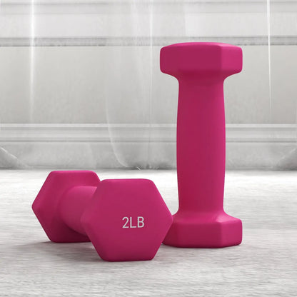 Dumbbell Set with Rack – 2, 3 & 5 lb Neoprene Hand Weights for Home Gym