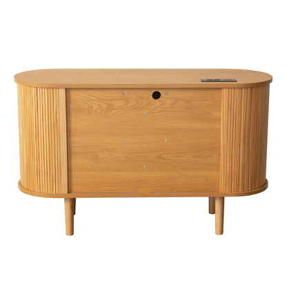Fluted sideboard buffet cabinet with tambour doors