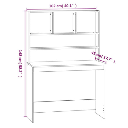 Tall desk with shelf, 102cm